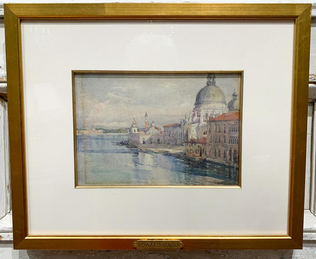 Seago, Edward Brian, British (1910-1974): Early Watercolor Of Grand Canal, Venice. Excellent Condition, Needs Cleaning. Framed: 17x14; Sight: 9.5x7