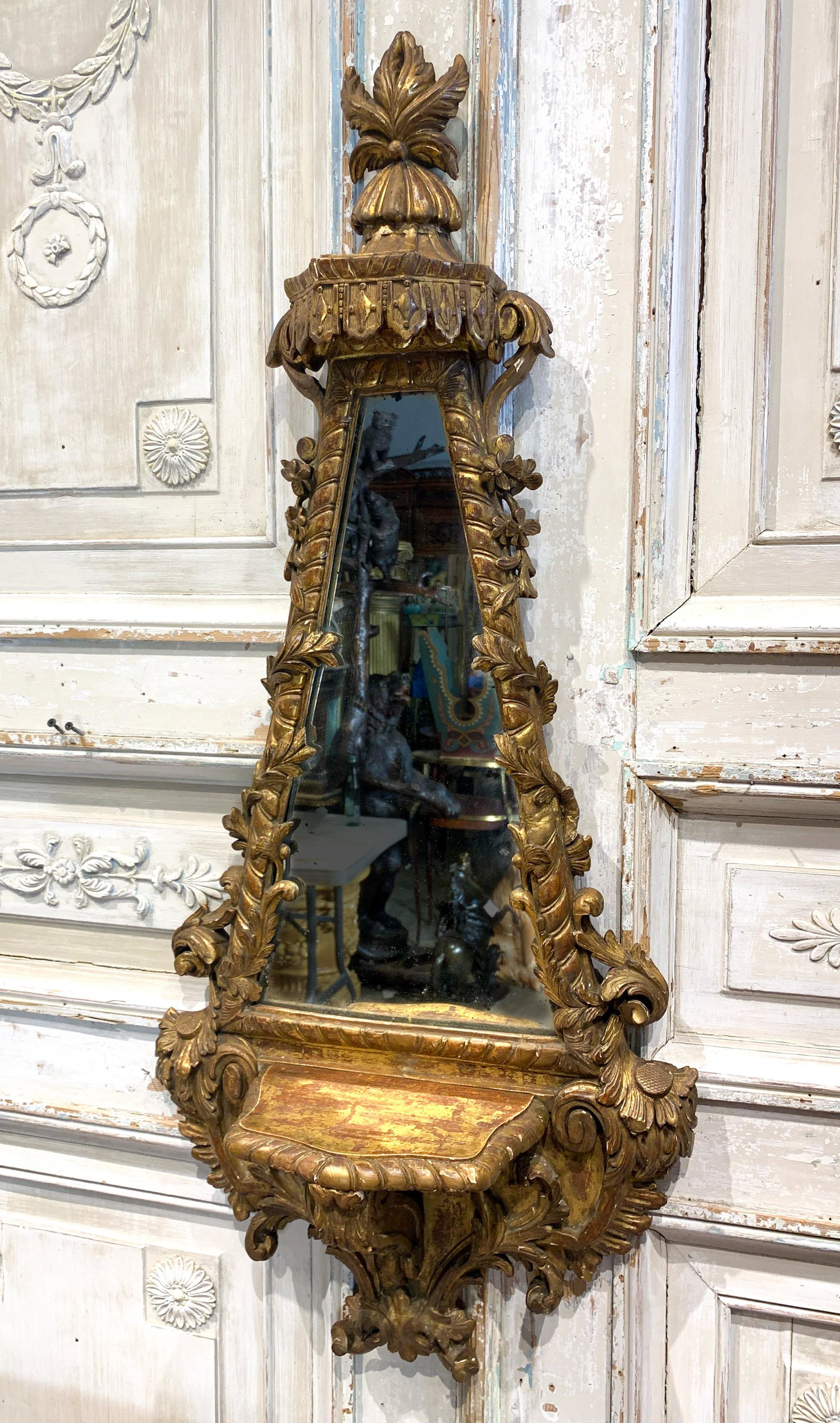 A French Or Italian Rococo Gilt Shelf: Good Condition And Patina, C. 19th C, 43 H X 18 W
