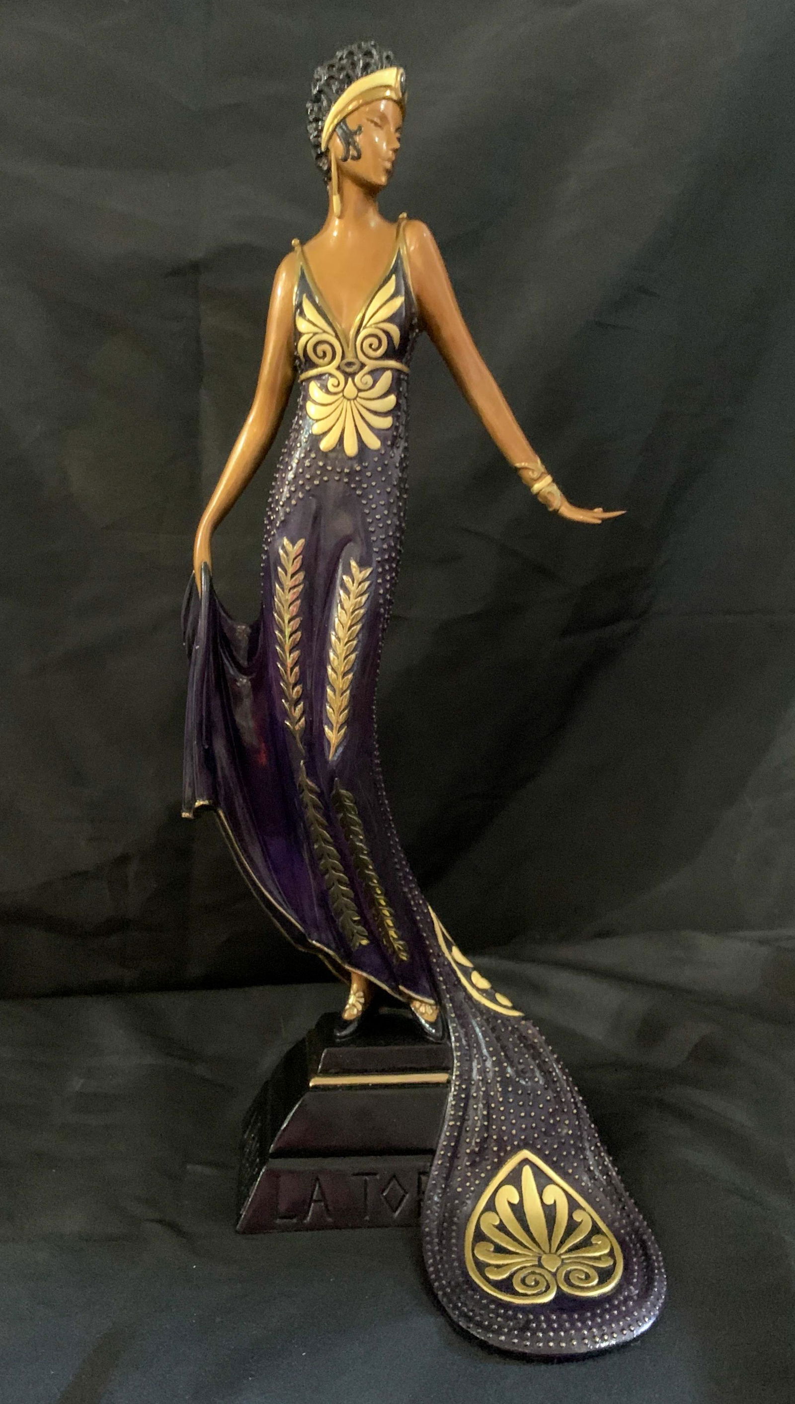 Erte, Romain De Tirtoff, Russian, La Tosca: La Tosca, Treasures In Bronze Series, 1989. Coa Included. 20 H X 7 W