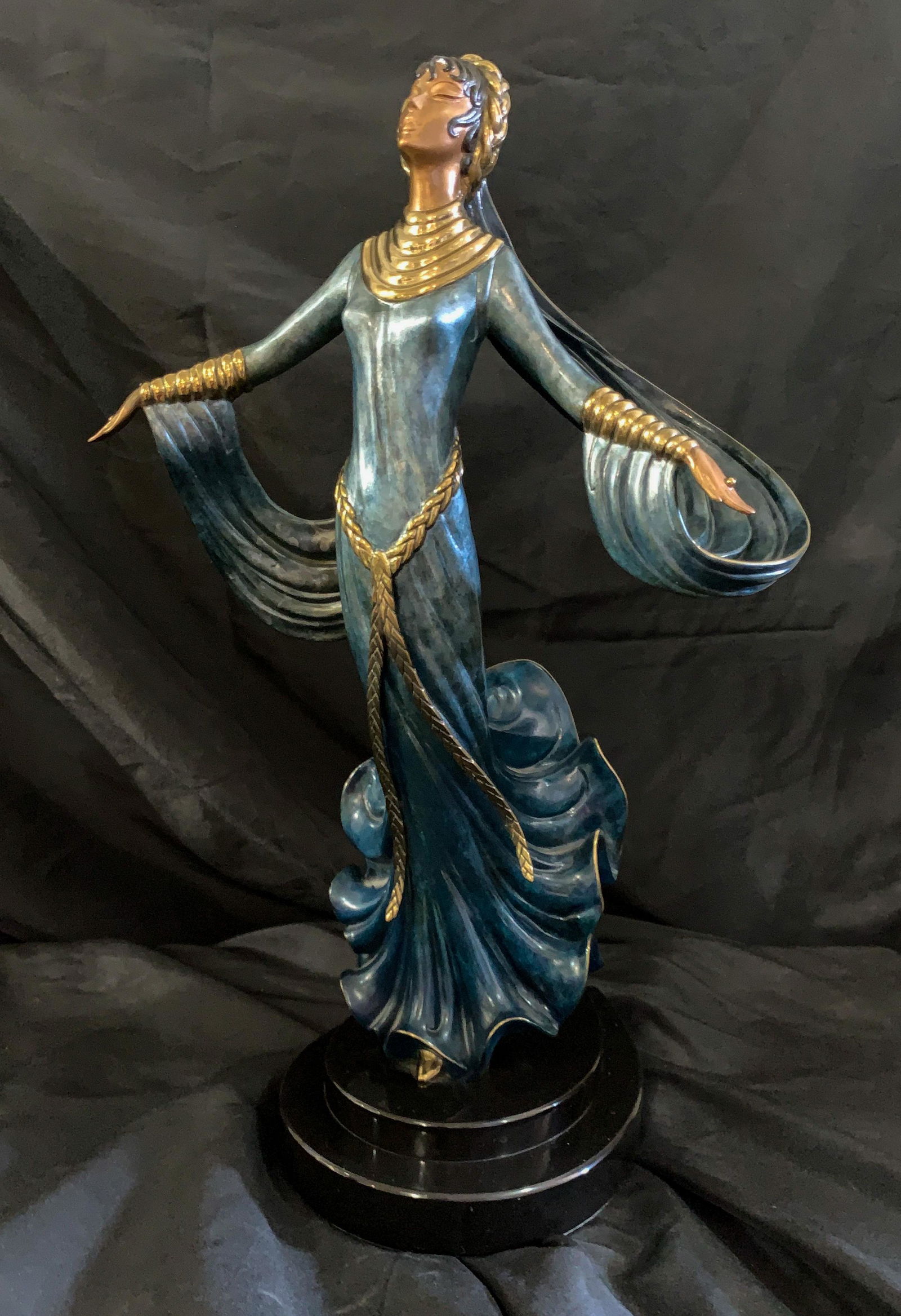 Erte, Romain De Tirtoff, Russian, Ecstasy: 20 H X 10 W Treasures In Bronze Series, Number 3, Edition 514. With Coa.