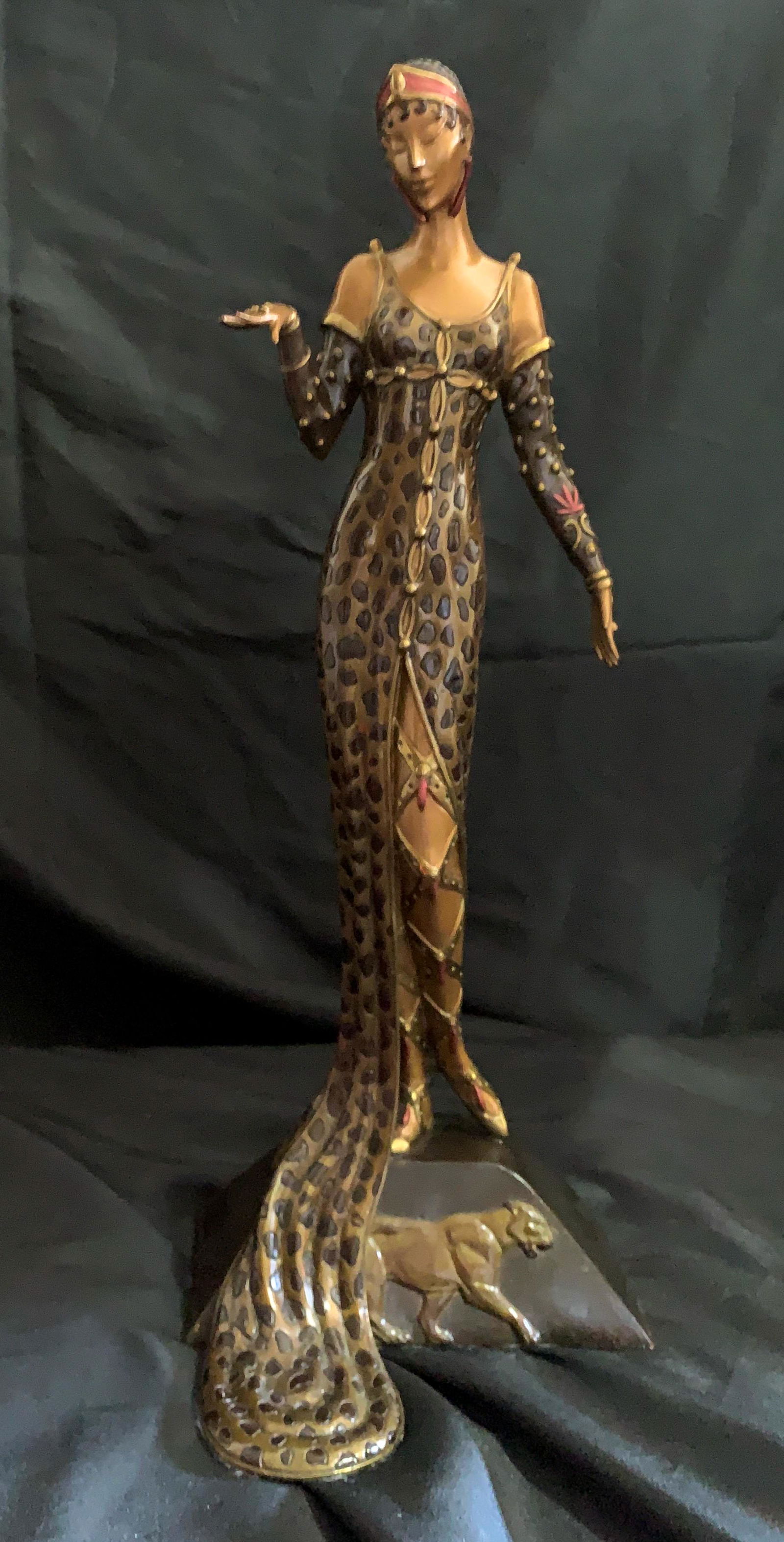 Erte, Romain De Tirtoff, Bronze, Julietta: 18 H X 7 Treasures In Bronze, Edition 514, Number 3. 1987. With Coa And Excellent Condition.