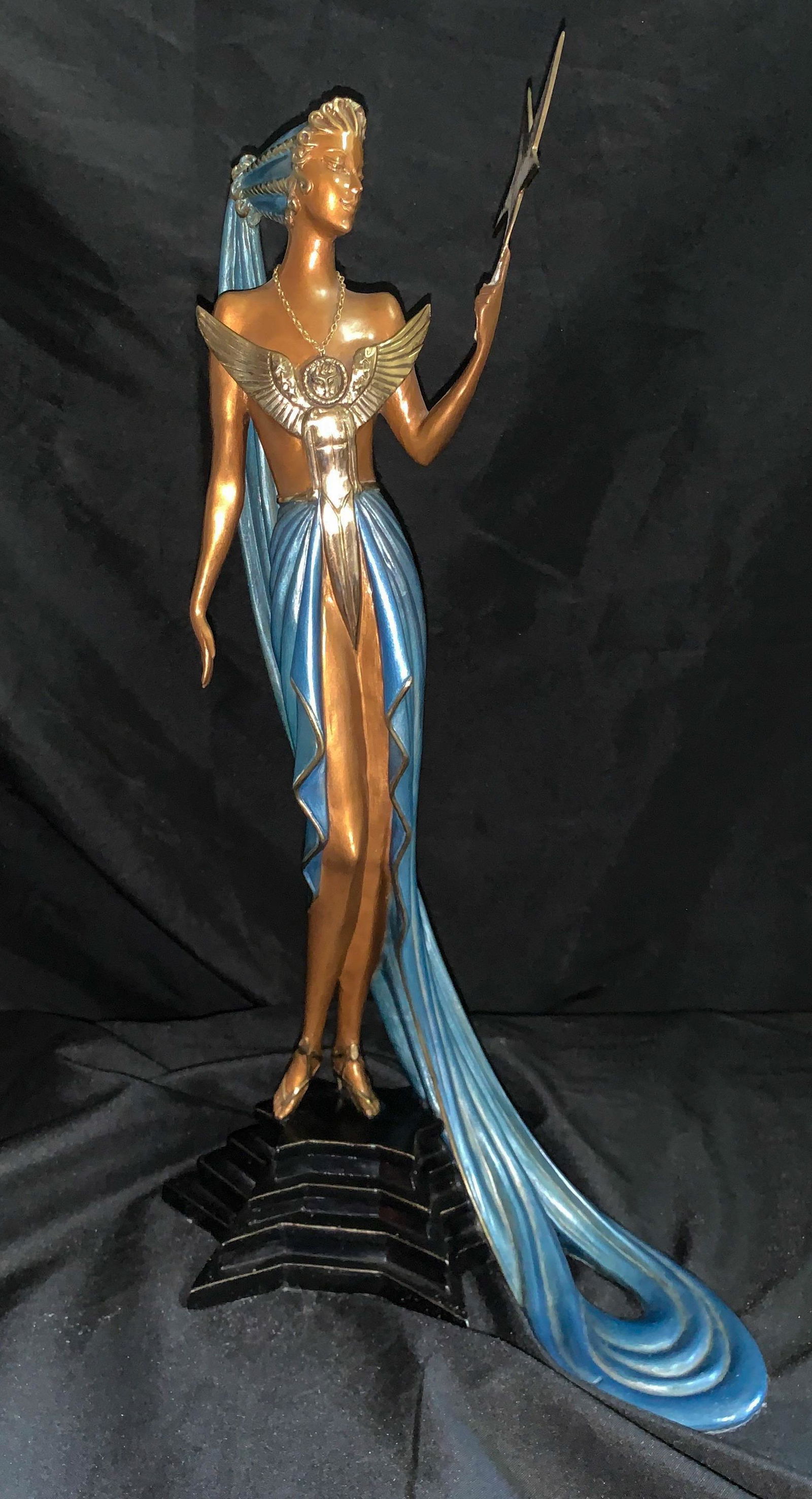 Erte, Romain De Tirtoff, Bronze, Astra: 20x 11. Treasures In Bronze, With Coa, See Photos And Proper Markings. Excellent Condition.
