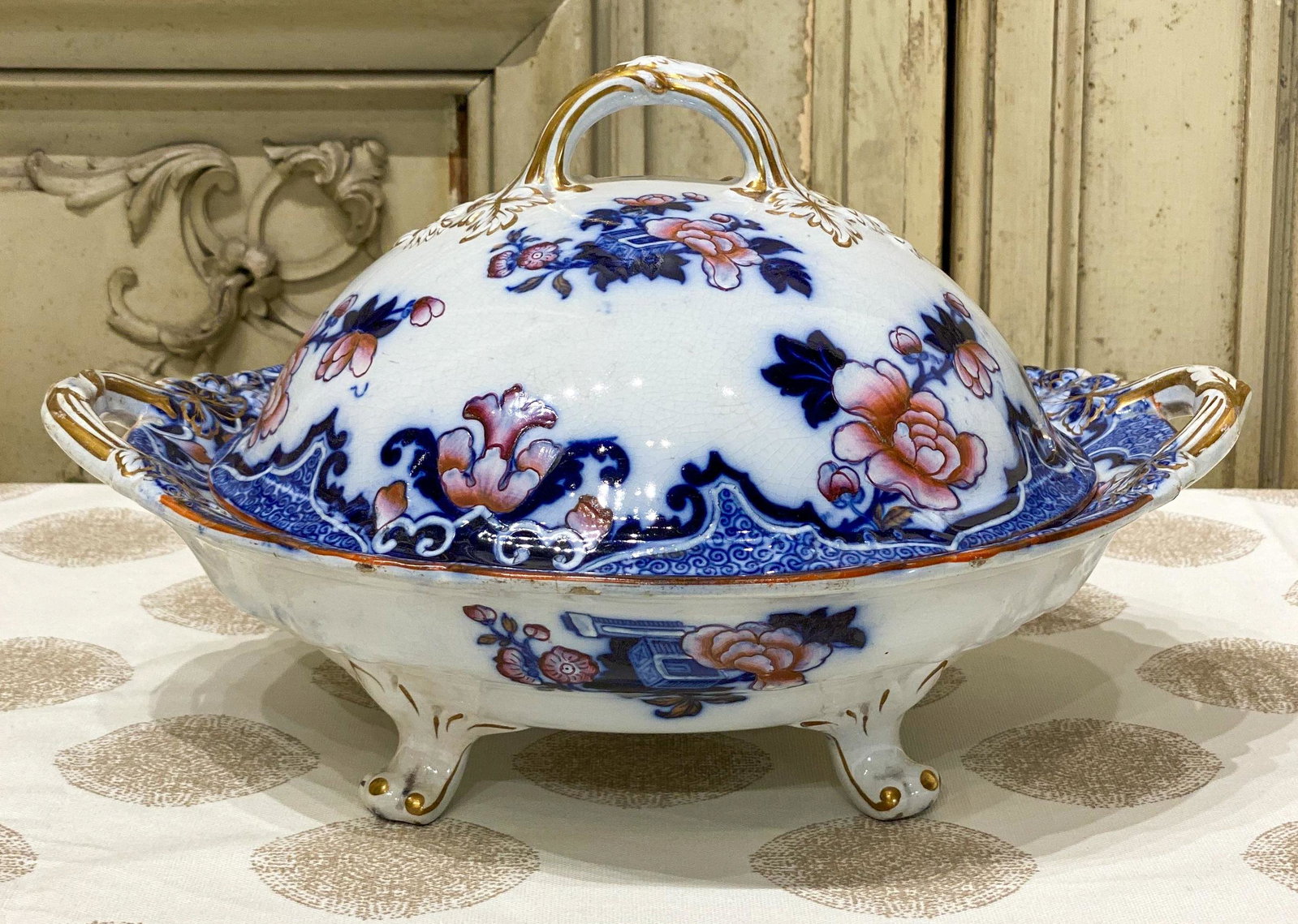 English Ironstone Antique Vegetable Dish: 12x7.5 19th c., Goood antique condition, see mark
