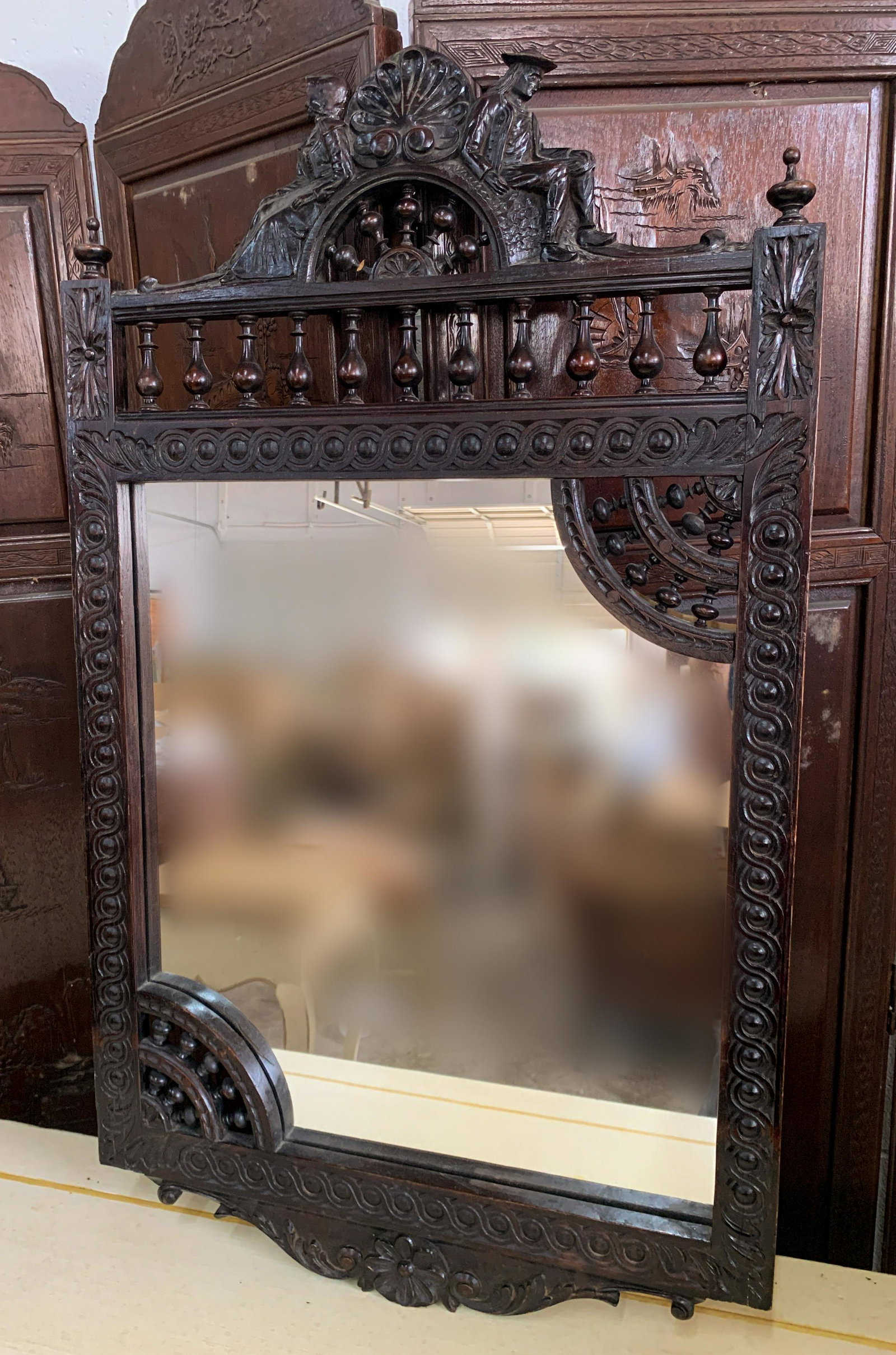 Antique French Brittany Style Mirror: 23 w x 42 h