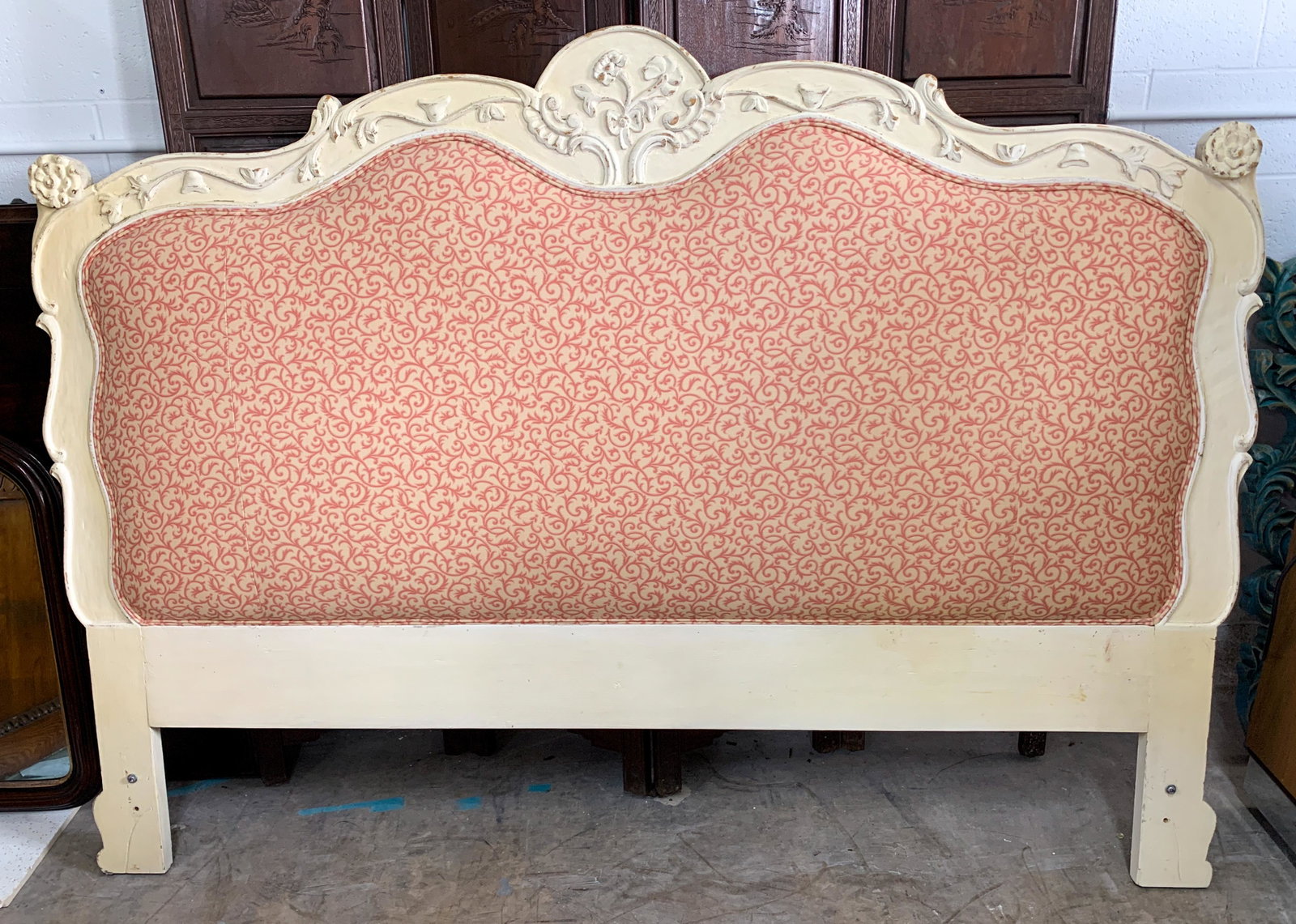 A Quality French Style Painted Headboard: King size good condition