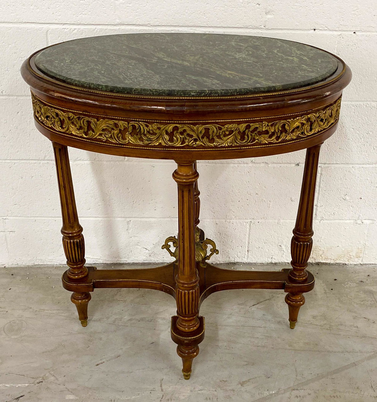 Marble Top Occasional Table: 30x23x32 Structurally sound 20c See photos