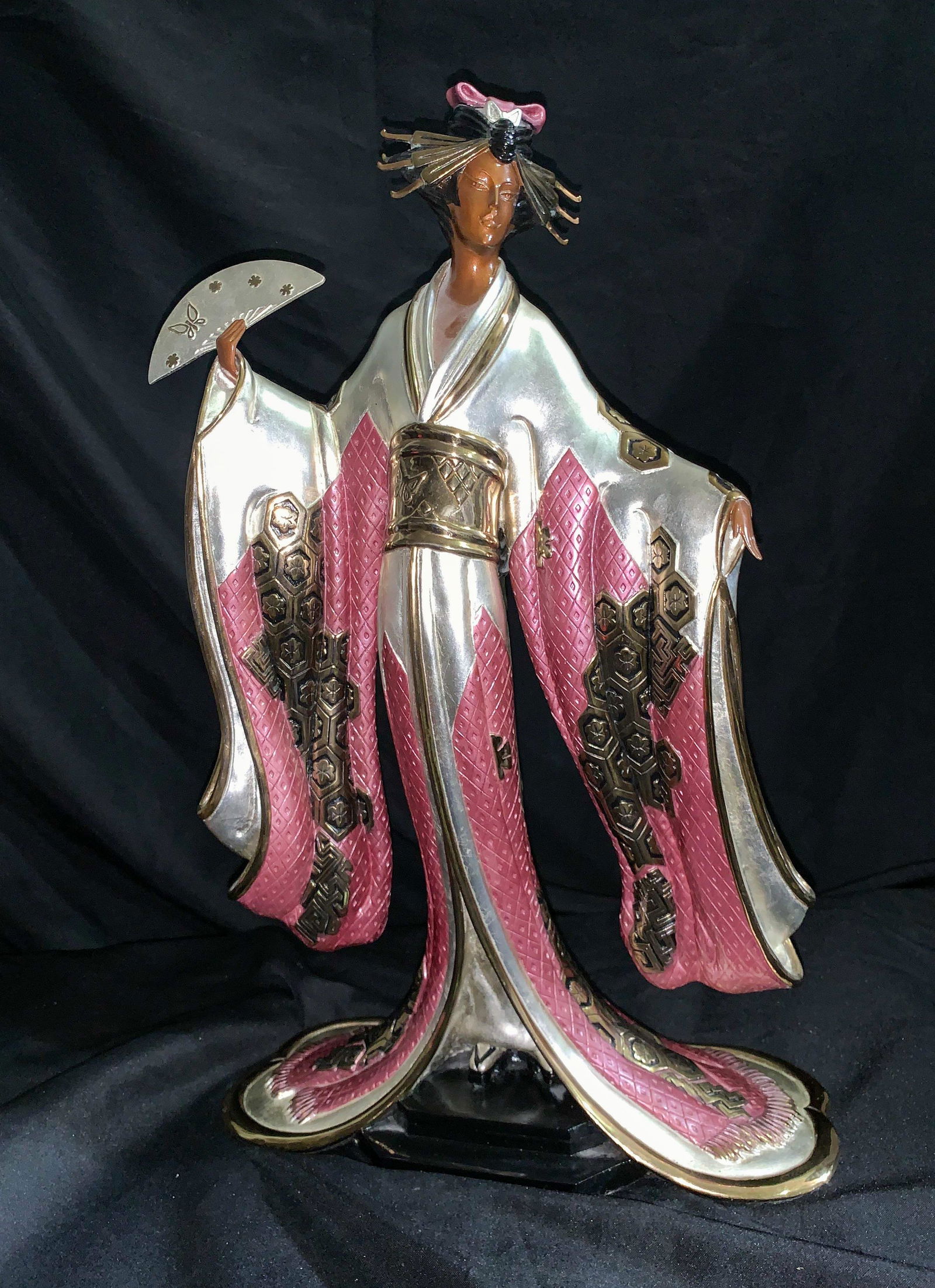 Erte, Romain De Tirtoff, Bronze Madame Butterfly: Number 3/514. 18 H X 12 With Certificate Of Authenticity; See Photos.