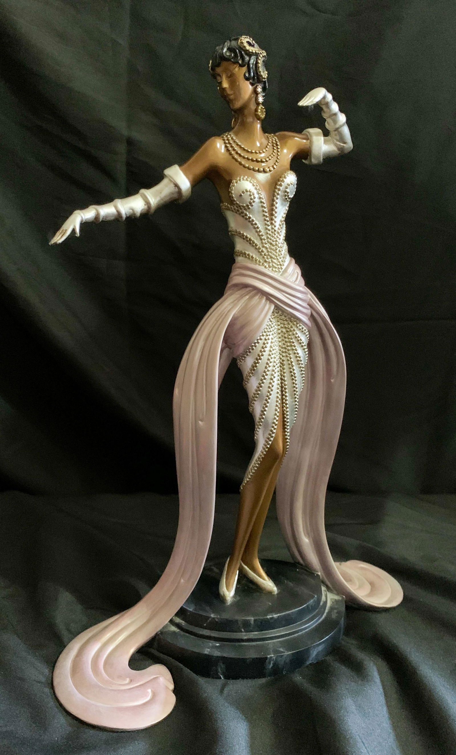 Erte, Romain De Tirtoff, Bronze, Belle Du Bal: 18 H X 14. Treasures In Bronze Series, 514. Excellent Condition With Coa.
