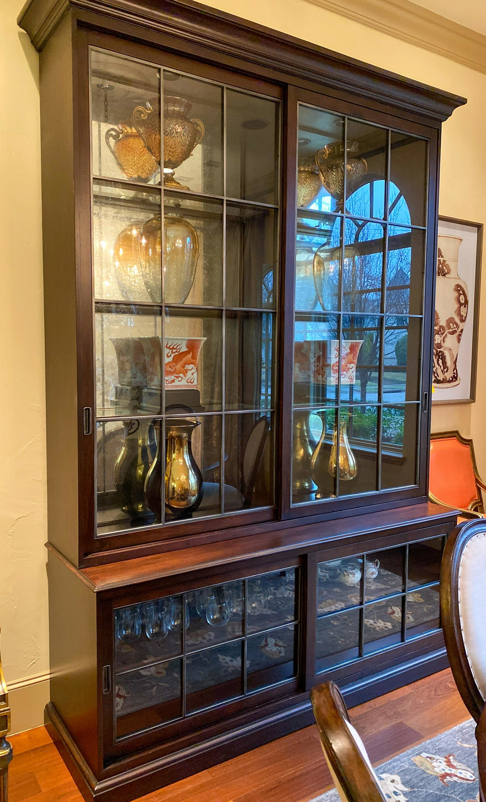 Contemporary Lit Display Case From Gary Riggs: Excellent Condition, 73x 108x 22.5 (originally $7,000 Cabinet)