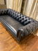 Black Leather Chesterfield Sofa - 2