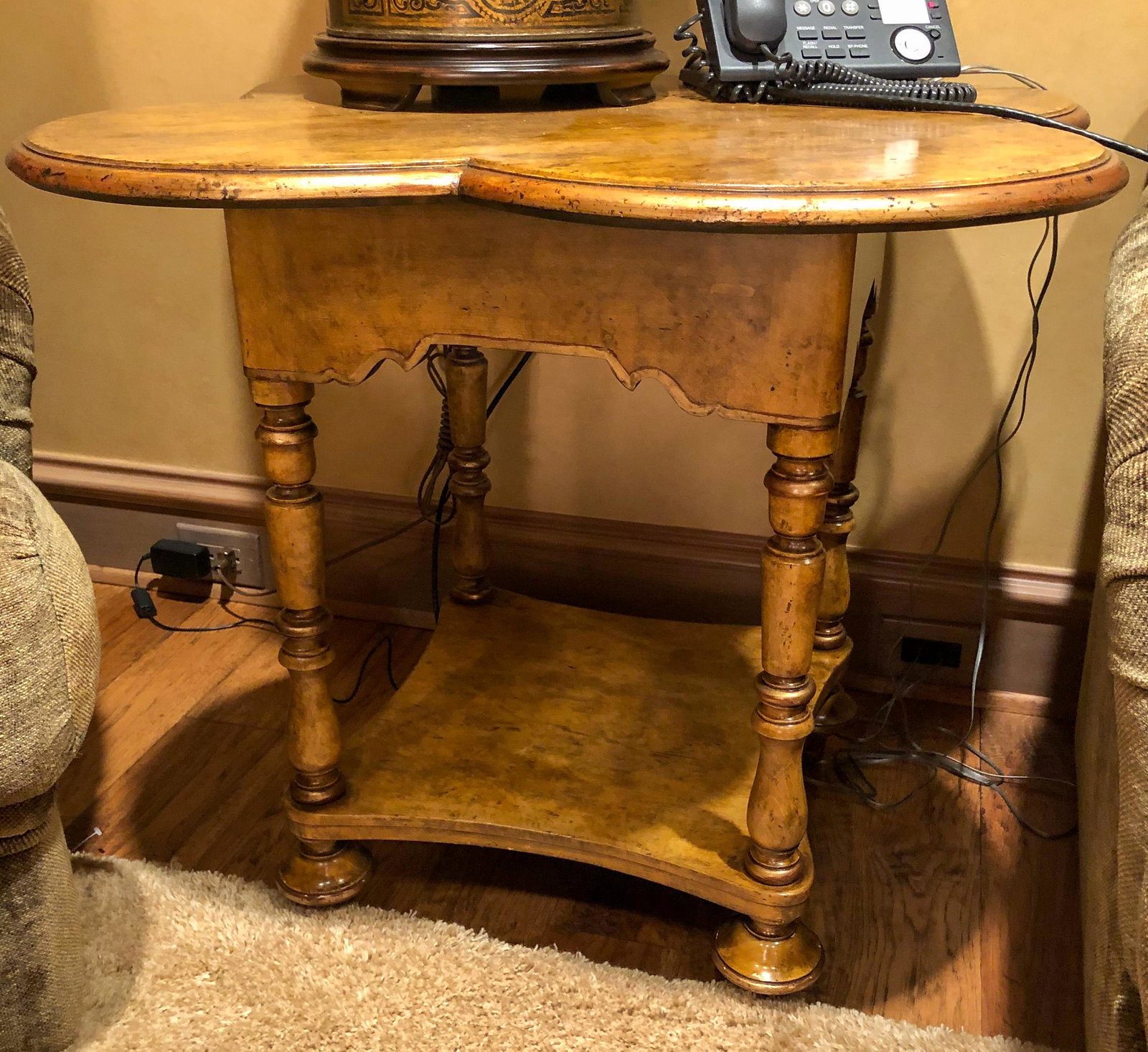Unique Faux Burl Side Table: By Minton Spidell; 31 X 27.5