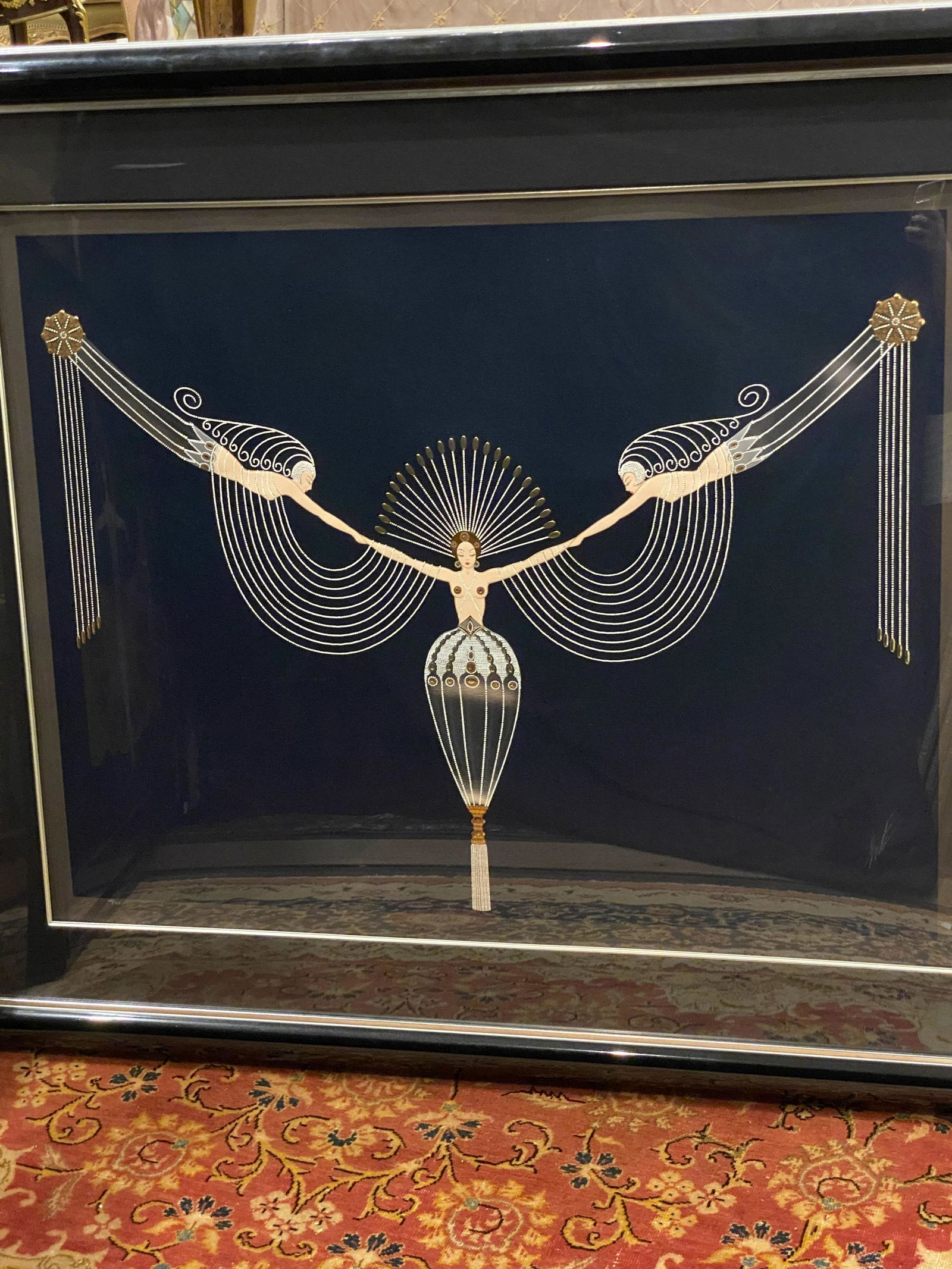 Erte, Romain De Tirtoff, The Necklace, Serigraph: Title: The Necklace Edition: 300 Year: 1987 Size: 35" X 26 3/4" Media: Serigraph 141/300