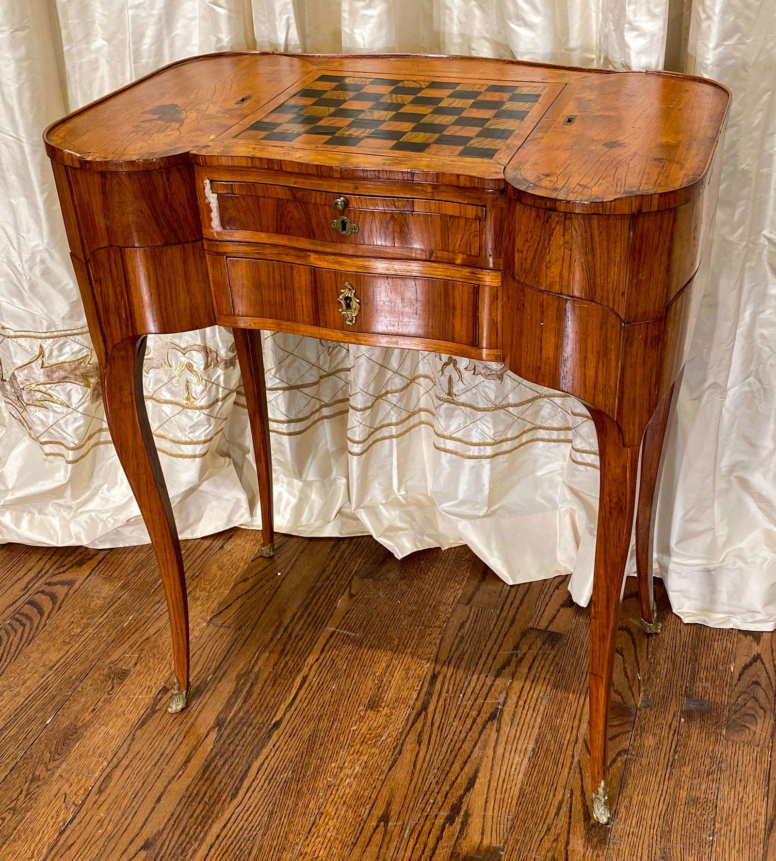 French Antique Games Table: See Photos For Some Needed Touchup/repair