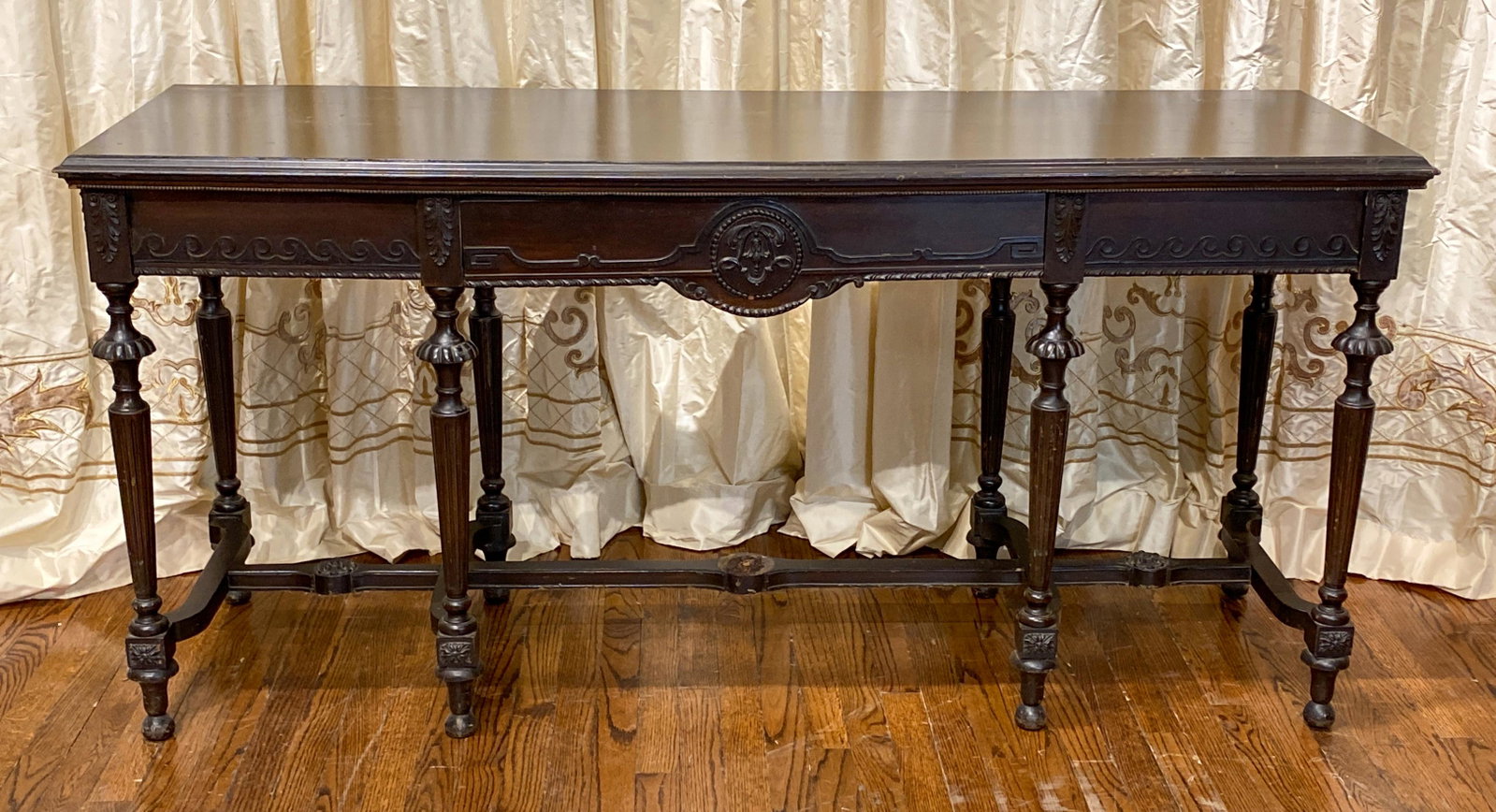 American Mahogany Narrow Console Table: 31x65x31 See Photos For Antique Condition