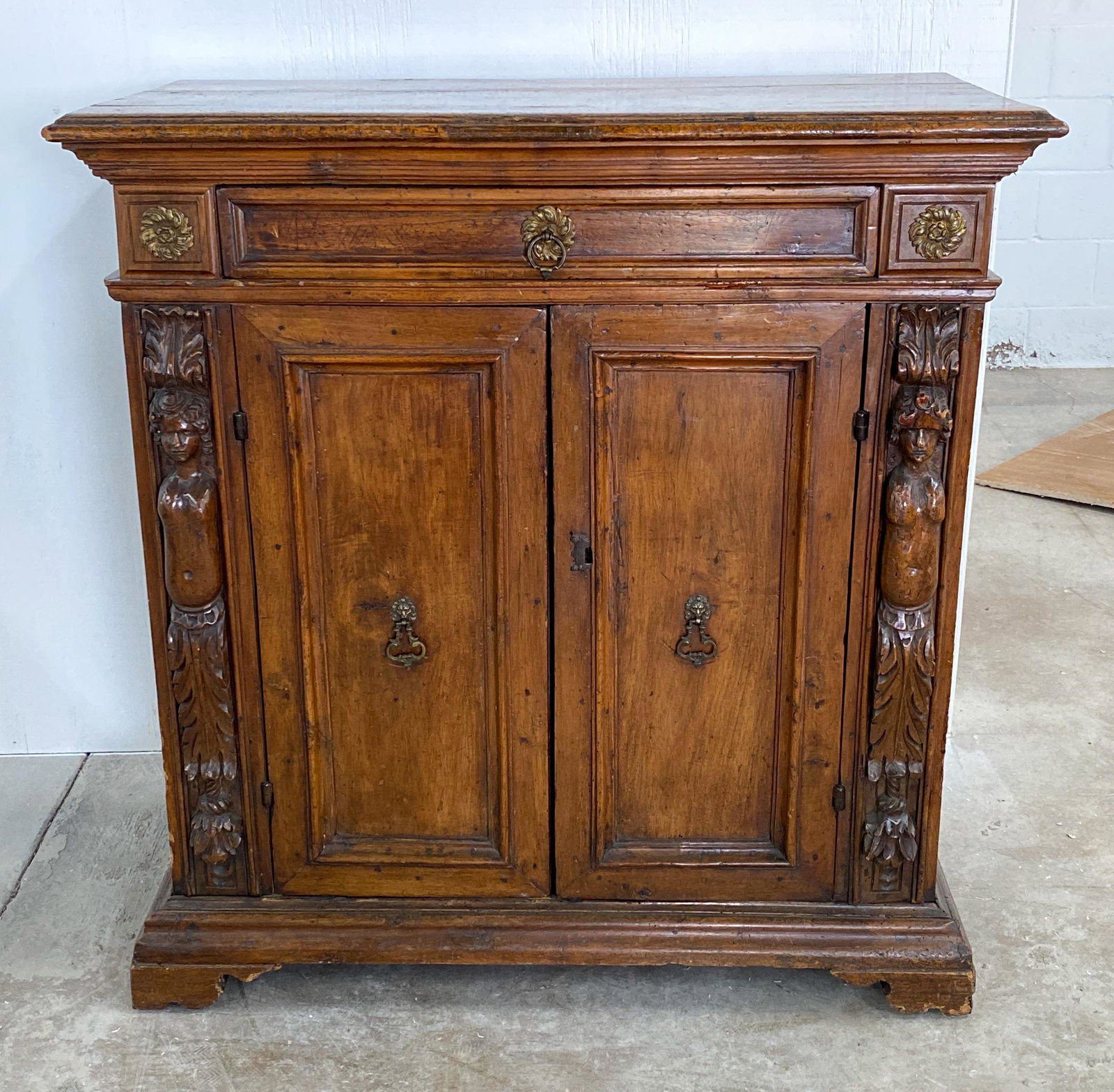 An 18th C, Italian Walnut Chest / Credenza: 40x21x41.5h 19c