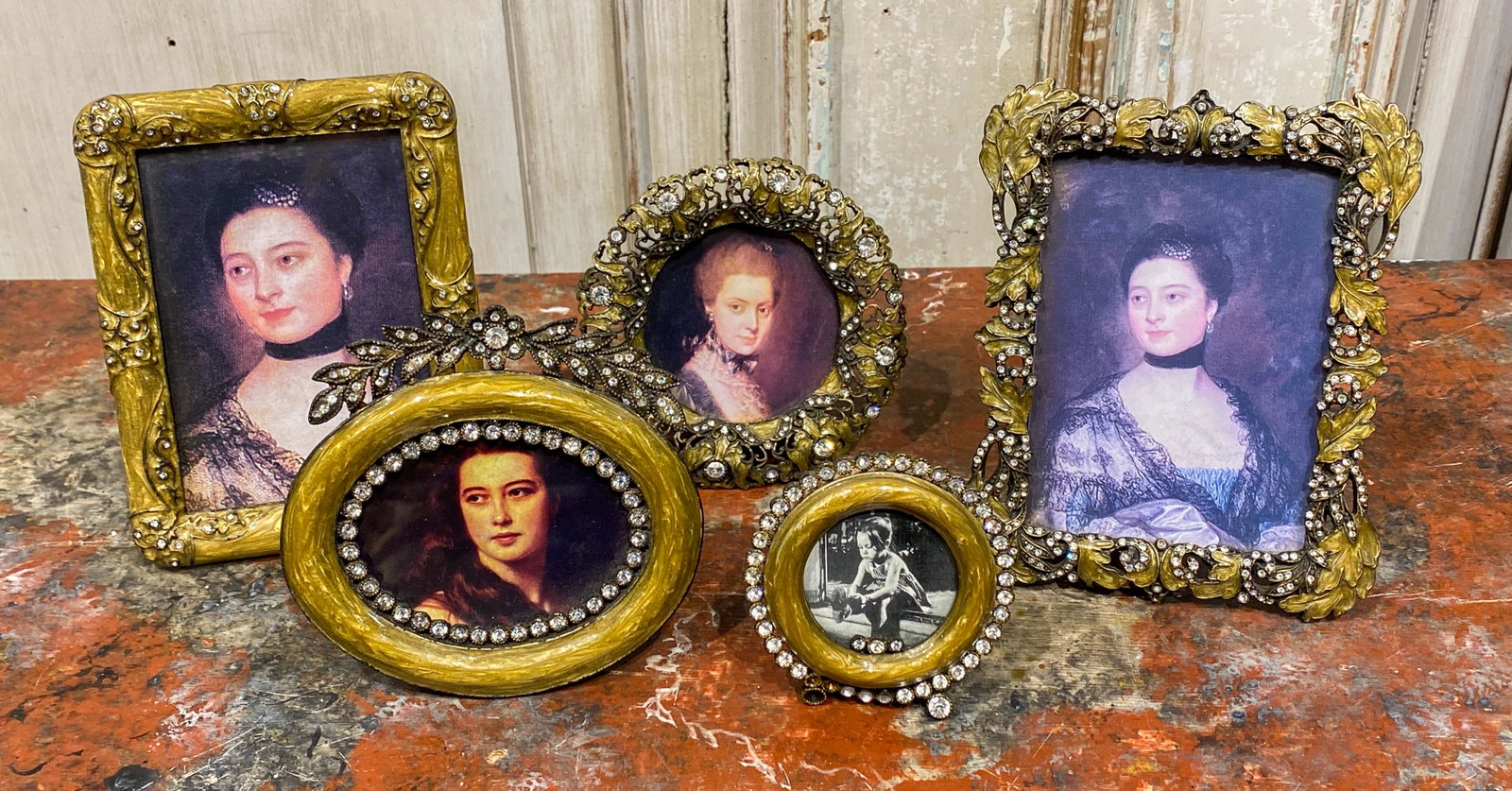 Lot Of 5 Frames: Not marked, Stones missing.