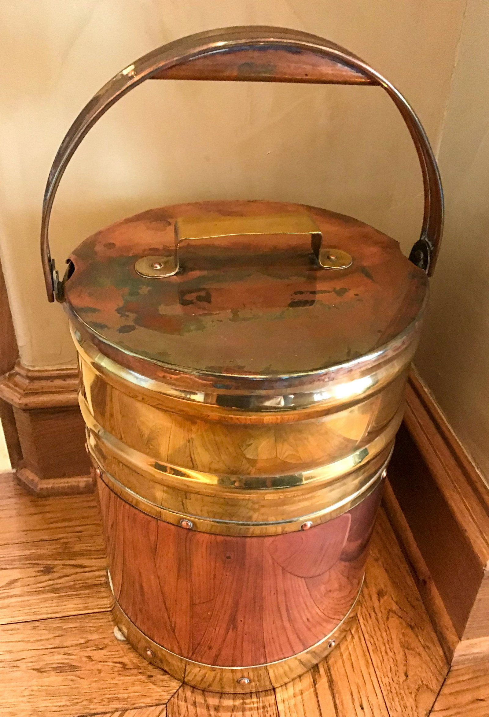 A French Copper Coal Scuttle From Provence: 22 X 13 Overall