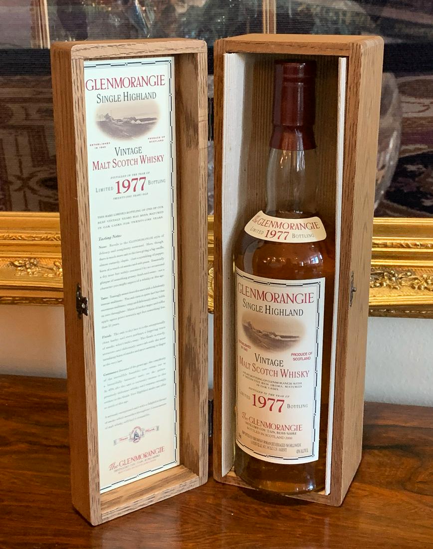 Glenmorangie Single Highland 1977 Scotch: Vintage Malt Scotch Whisky. Limited 1977 Bottling. 21 Years Old And Properly Stored To Our Knowledge.