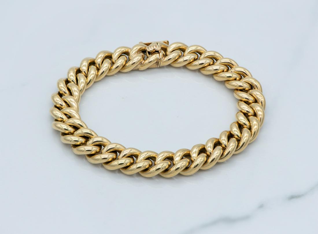 David Webb Bracelet: Men's or great As Women's Chunky Layering Bracelet. 78.6 Grams, 18k. Stamped. 8.5 inches long.
