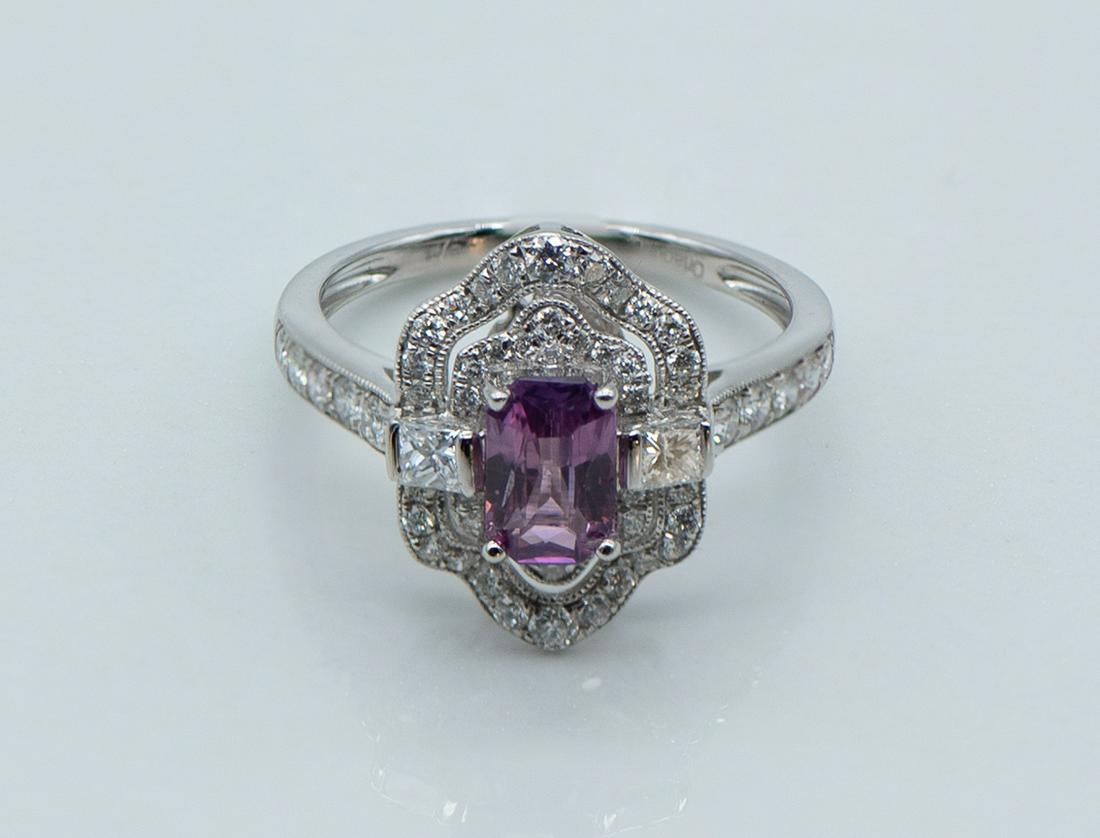 G I A Sapphire And Diamond Ring: 1.23 Ct. Sapphire, 0.78 Ctw. Diamonds. See Photos For Certified Appraisal. Estimated Retail - $10,400.00. Size 7.5.