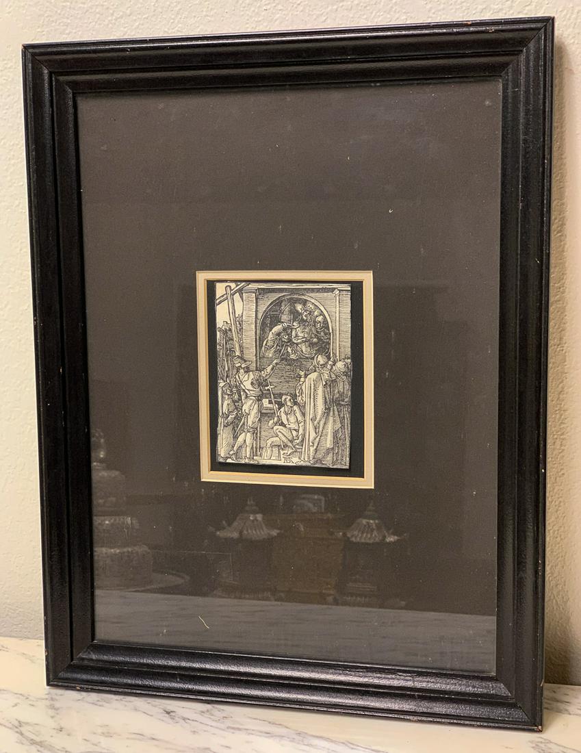 Albrecht Durer Engraving, "Ecce Homo-Christ...": "Ecce Homo-Christ Presented to the People" from the Small Passion - 1612 edition. 14.25w X 18.25h Overall In Frame. Engraving 3.75w X 4 15/16h. See Photos For Condition.