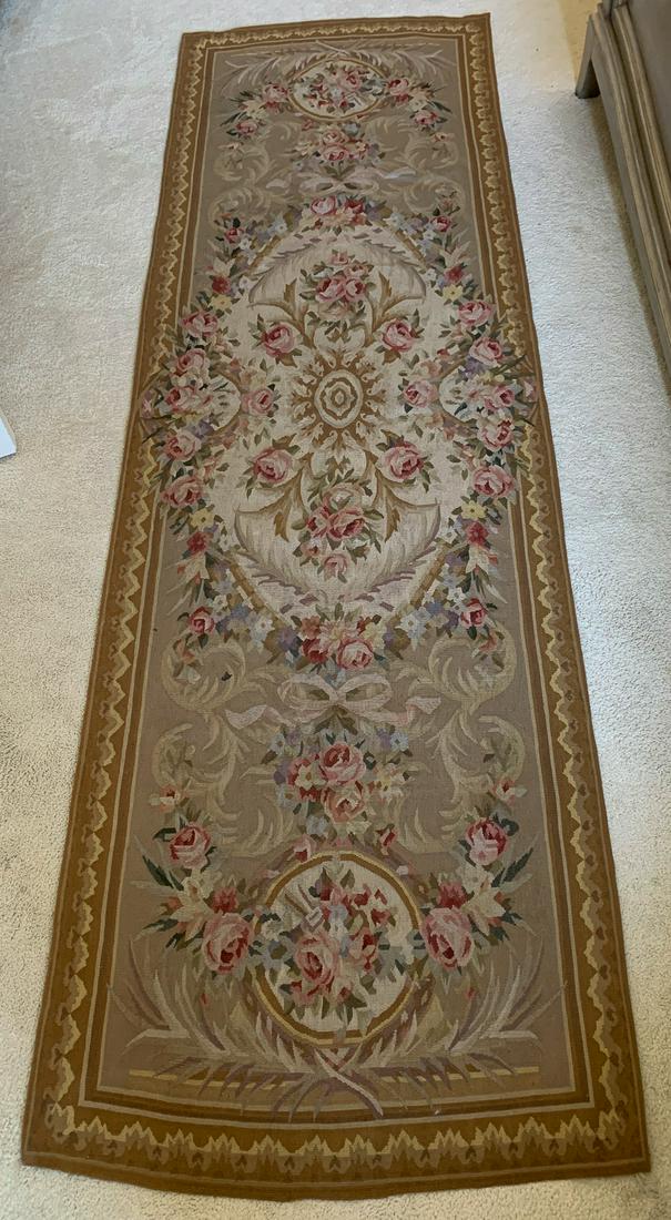 Small Aubusson Runner: Rug Is In Good Antique Condition, See Photos. 98d X 39w