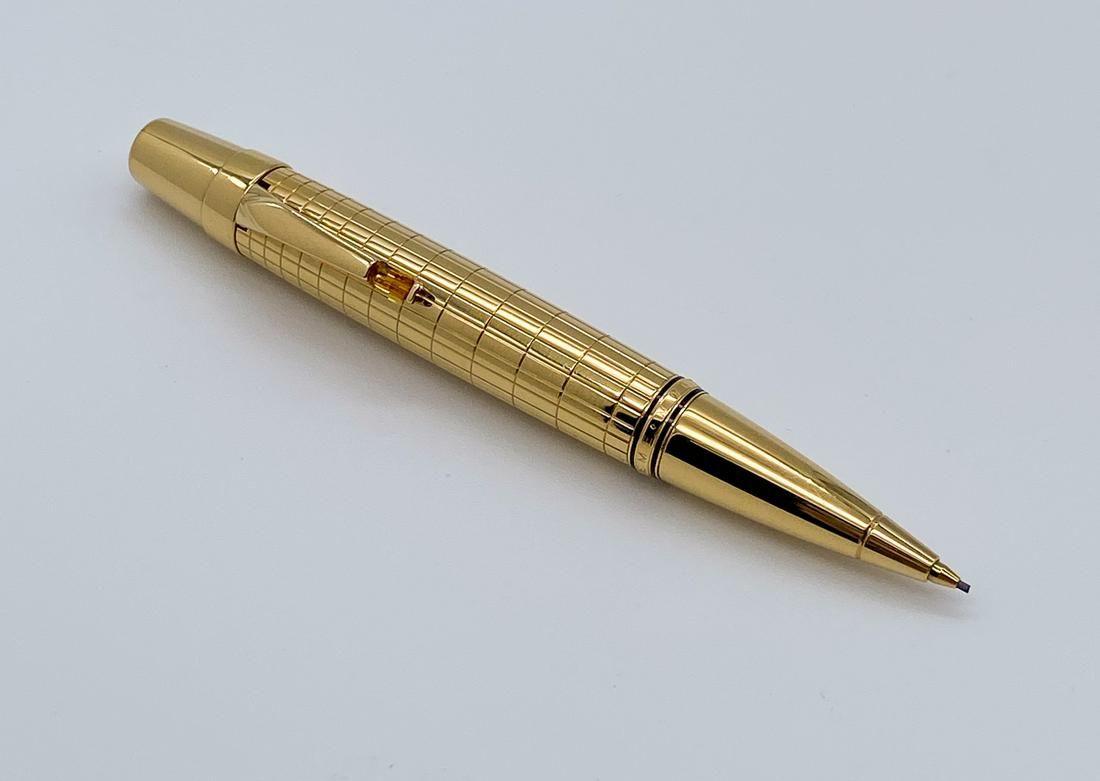 Montblanc Grid With Citrine Mechanical Pencil: See Photos For Some Microscratches. Overall Good Used Condition.