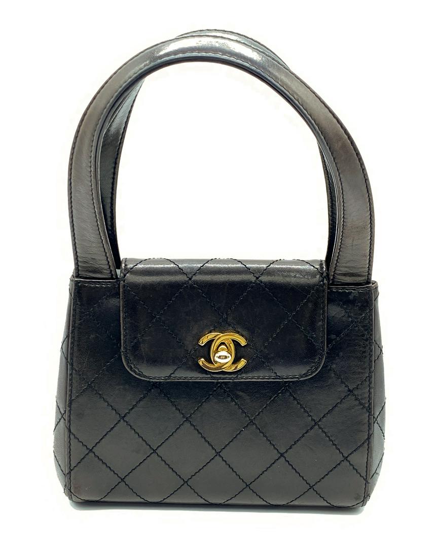 Chanel Classic Flap Mini Bag, Vintage: Lambskin Top Handle Bag From 1997-1999. Very Clean With Slight Scratches As Pictured. Overall Very Good Vintage Condition, Clean Interior.