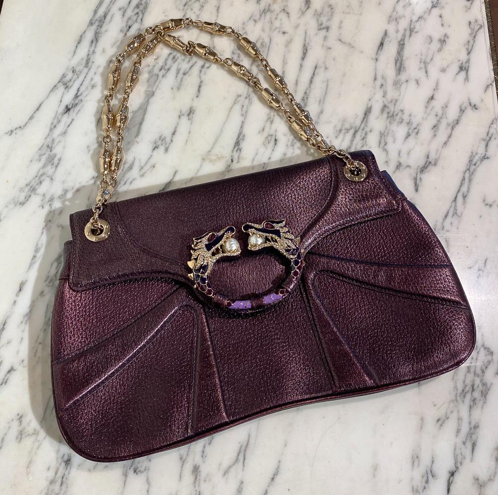 Gucci Tom Ford Ltd. Edition Dragon Bag: Limited Edition, Deep Purple. Very Good Condition As Shown In Photos. Bag Is 8x 12.5.