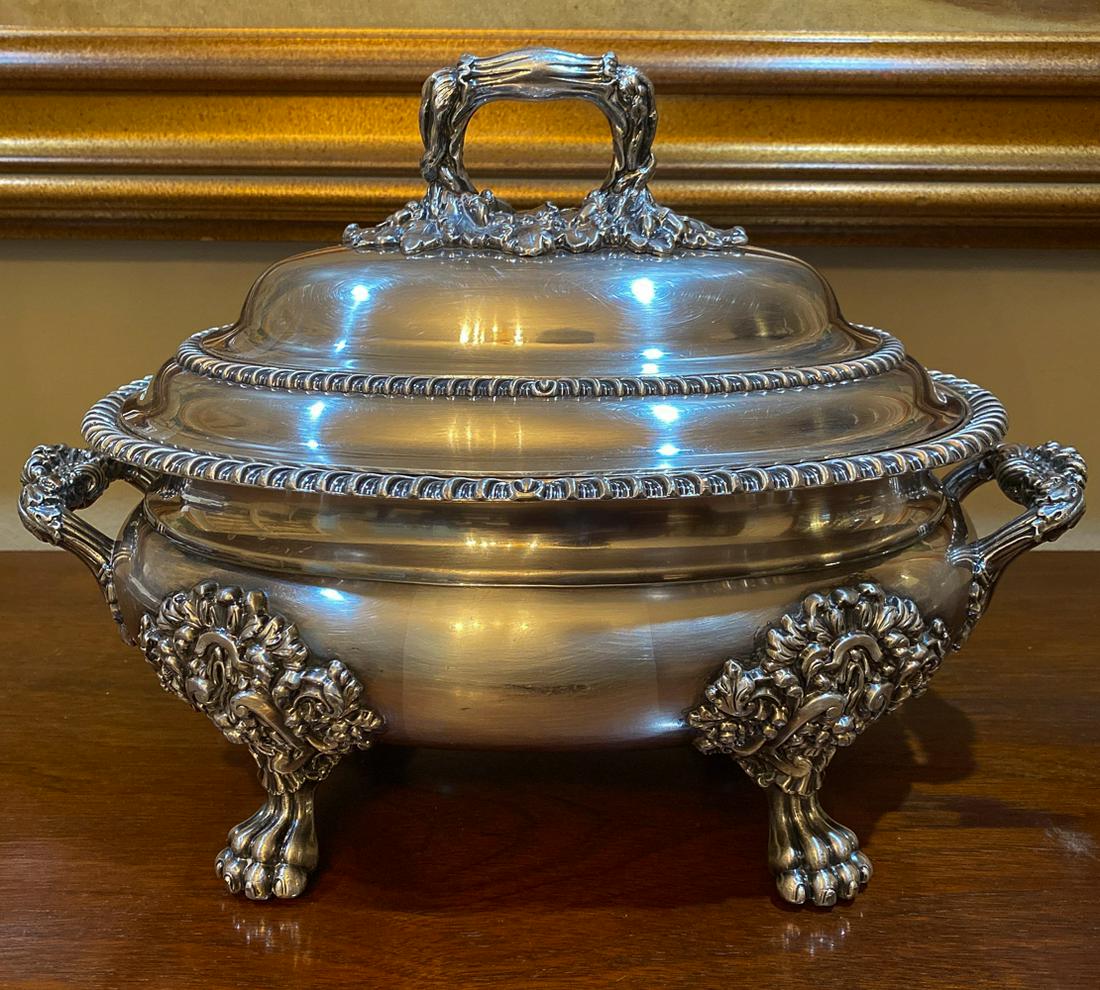George III Style Soup Tureen: See Photos And Receipt Showing Old Sheffield Osp, 16x11x1.