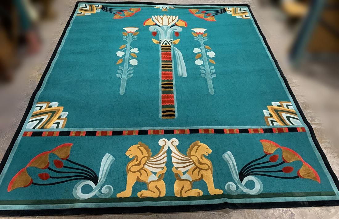 Custom Edward Fields Rug: In Vibrant Colors And Art Deco Motifs. 13' 10 X 11' 10Å¥. Cleaning Of Any Rug Is Always Recommended, Regardless Of Condition.