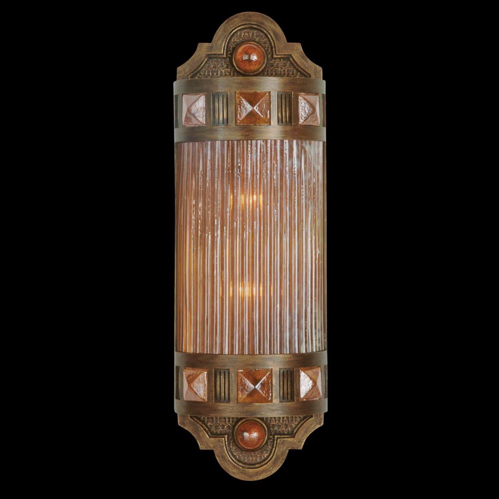 Pair Of High-end Scheherazade Wall Sconce: Metal Sconces With Dark Bronze Finish. Hand-blown Glass In Amber. 22h X 7w X 5d. Over $1600 Each Retail From Fine Art Lighting.