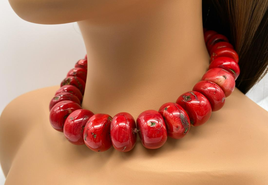 Patricia Von Musulin Red Coral Necklace: Ox Blood Coral; Vintage. 18.5 Long, Signed. See Photos For Good Condition. We Remind Prospective Bidders These Pieces Are Vintage And May Need Restringing.