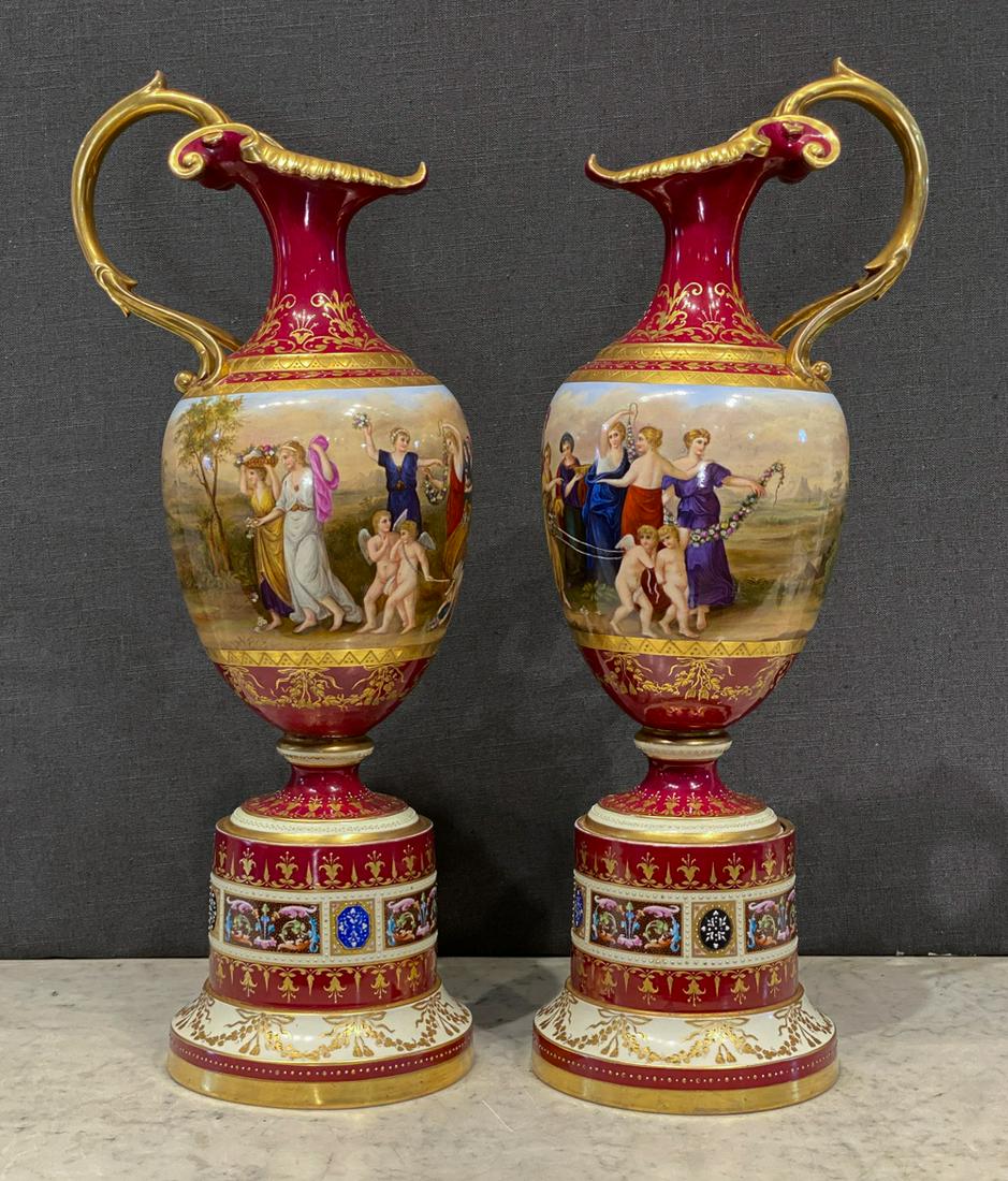 Pair Of 19th Century Royal Vienna Ewers (1 of 6)
