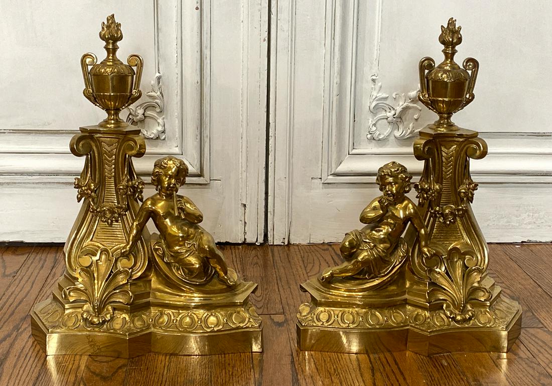 Pair Of French Bronze Chenet (1 of 7)