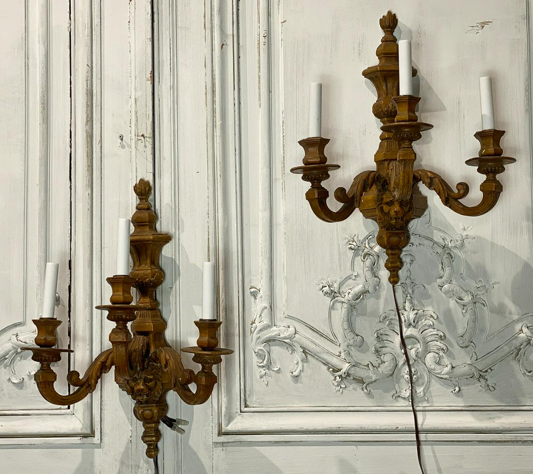 Pair Of Carved Wood Sconces (1 of 5)