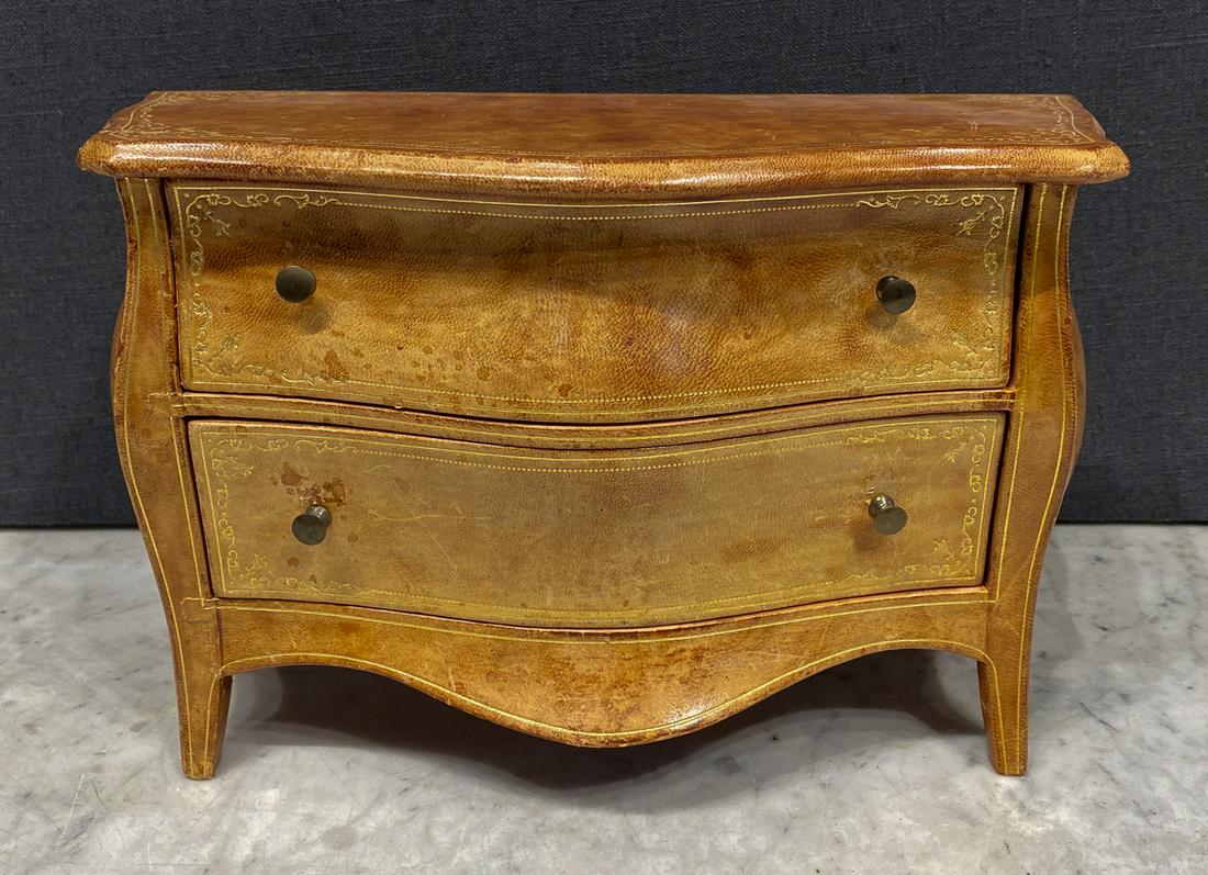 Vintage Miniature Italian Leather Commode (1 of 5)