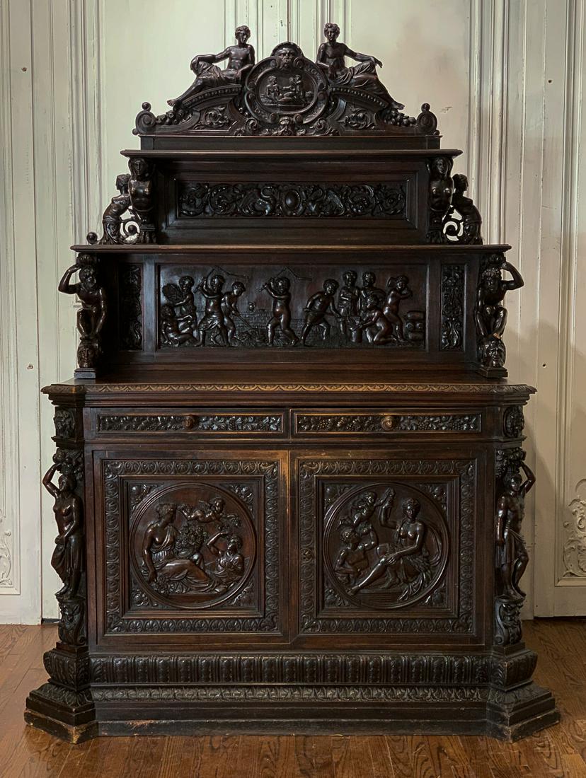 Impressive 19th C Flemish Walnut Sideboard (1 of 19)