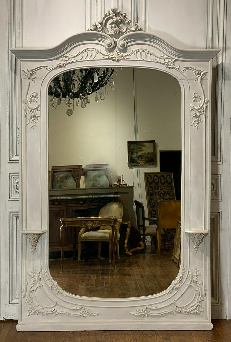 Monumental French Carved And Painted Mirror (1 of 11)