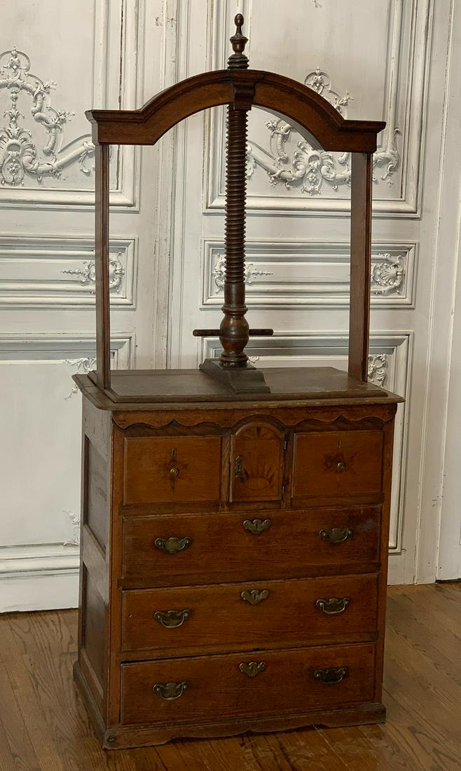 18th Century English Inlaid Book Press (1 of 12)