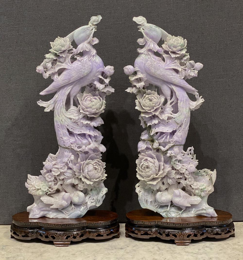 Pair Of Lavender Jadeite Phoenixes (1 of 11)