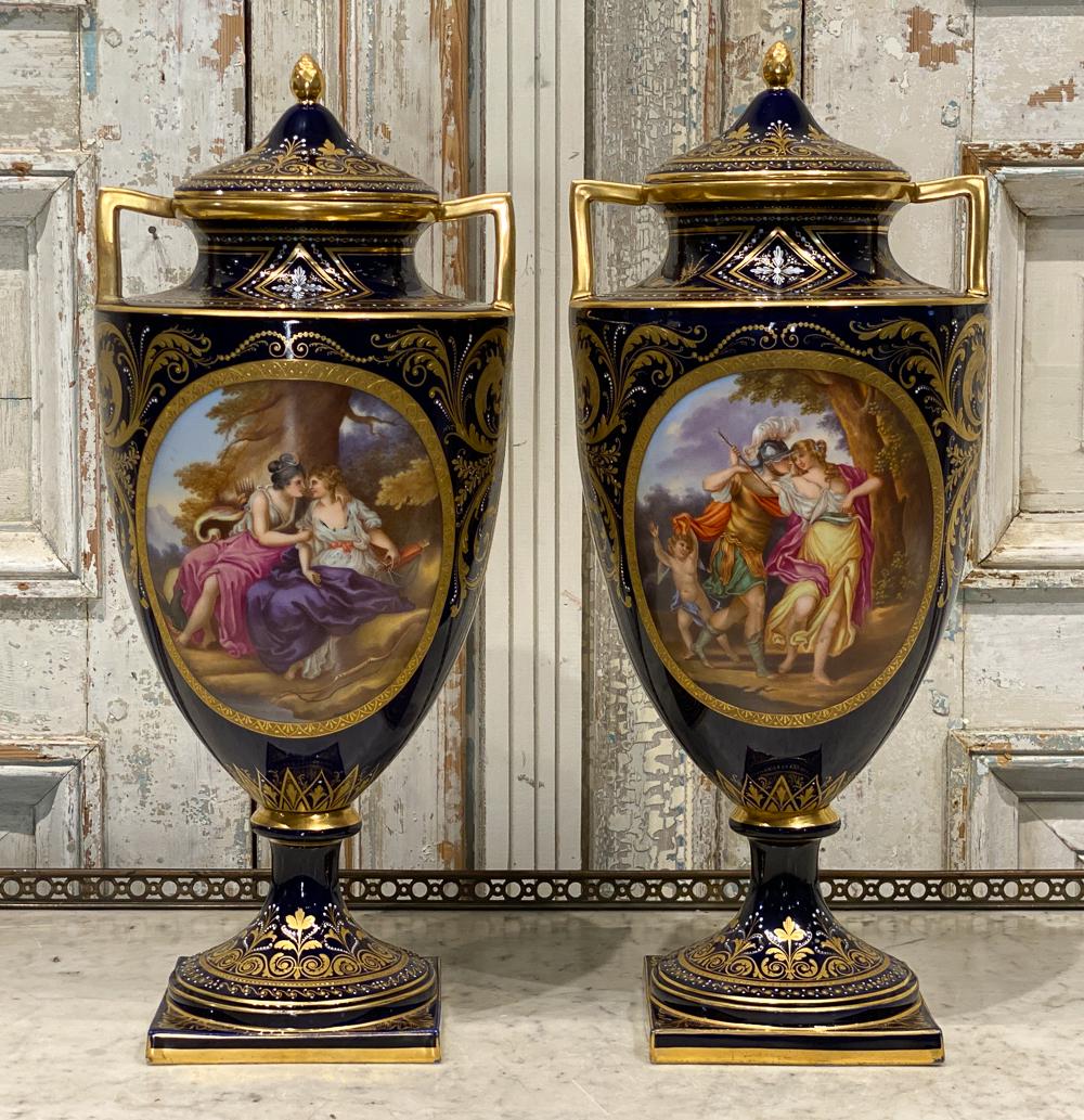 Pair Of Royal Vienna Lidded Urns (1 of 10)