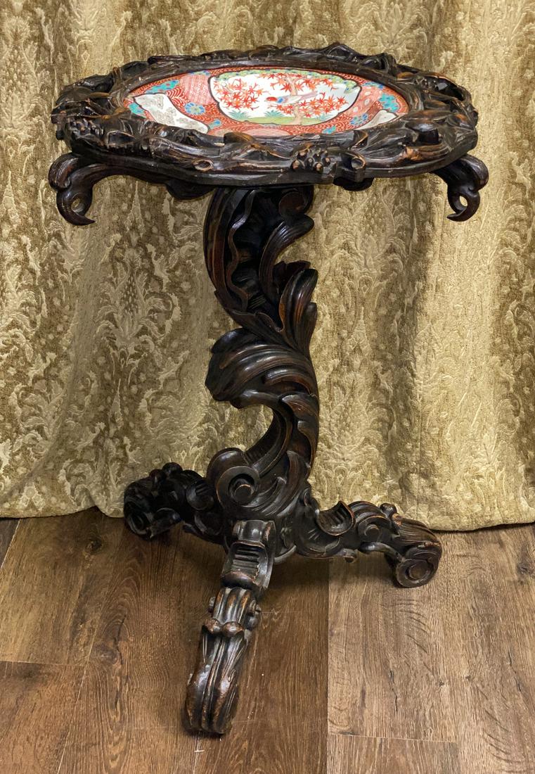 Ornately Carved Continental Plant Stand (1 of 9)
