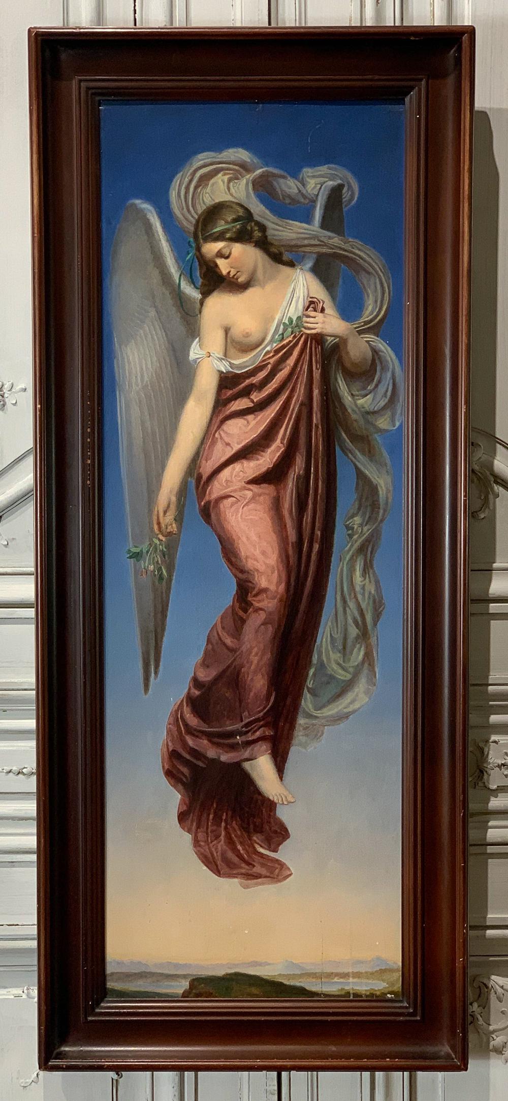 19th Century Oil On Board Painting Of Angel (1 of 13)