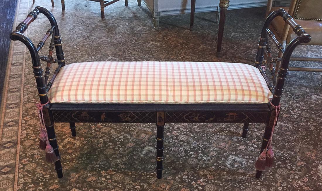 Regency Style Chinoiserie Bench (1 of 3)