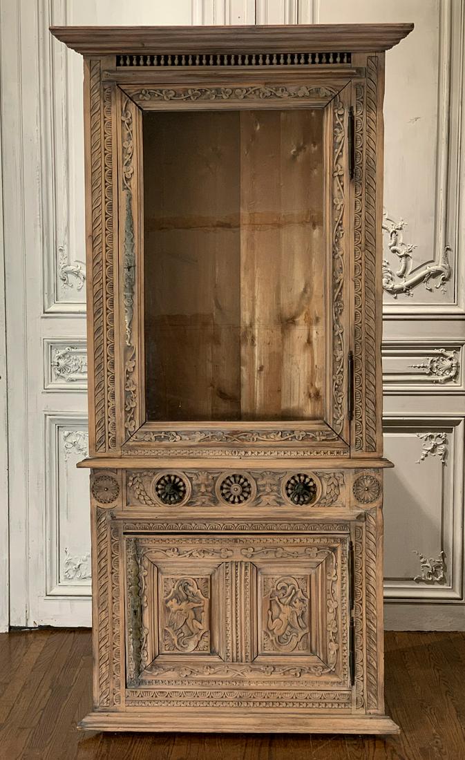 19th Century French Carved Corner Cabinet (1 of 9)