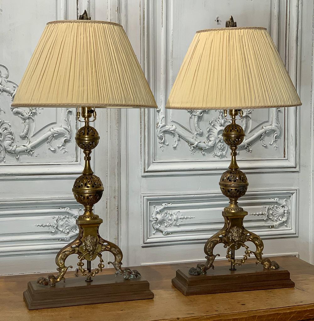 Pair Of 19th Century French Andirons As Lamps (1 of 10)