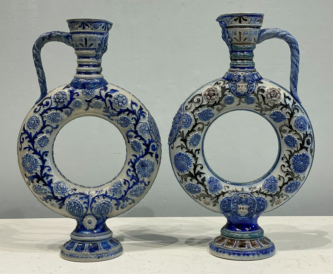Near Pair Of Salt-Glazed Style Ewers (1 of 5)