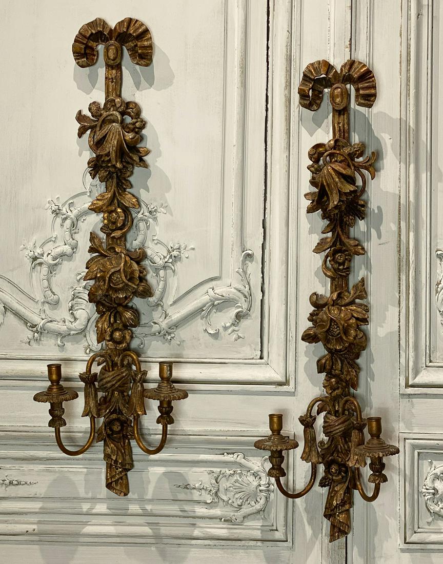 Pair Of Carved Italian Sconce (1 of 5)