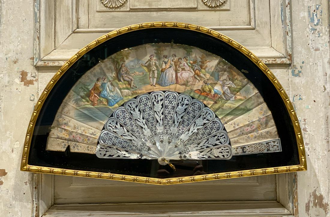Framed Fan With Mother-of-Pearl Handle (1 of 7)
